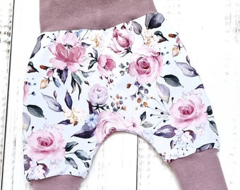 Pumphose Baby Pants Trousers Baby Child Girl Roses Size 56 - Size 98