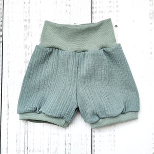 Pumphose Kurze Hose Musselin Mint Baby Kind Gr.56 Gr.116 Bild 3