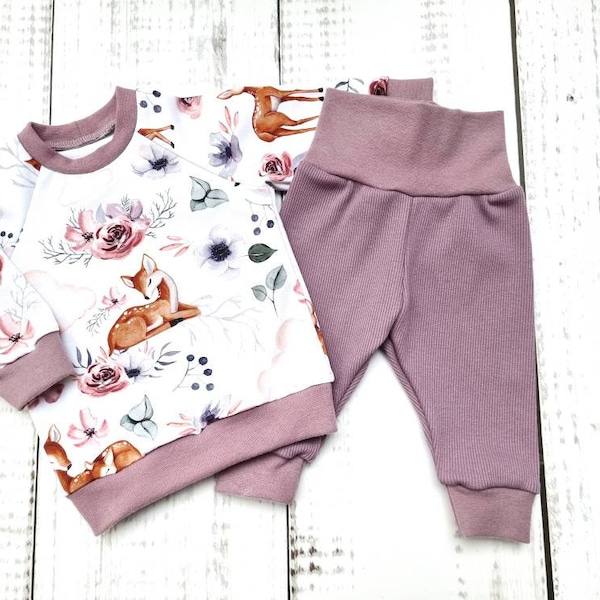 Baby set sweatshirt and pants baby child girl deer size. 56 - Size 98