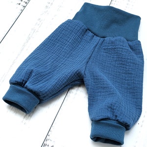 Pumphose Kurze Hose Musselin Jeansblau Baby Kind Gr.56 Gr.116 imagem 4