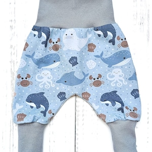 Pump pants baby pants pants baggy baby child whales gray size. 56 Size 98 image 2