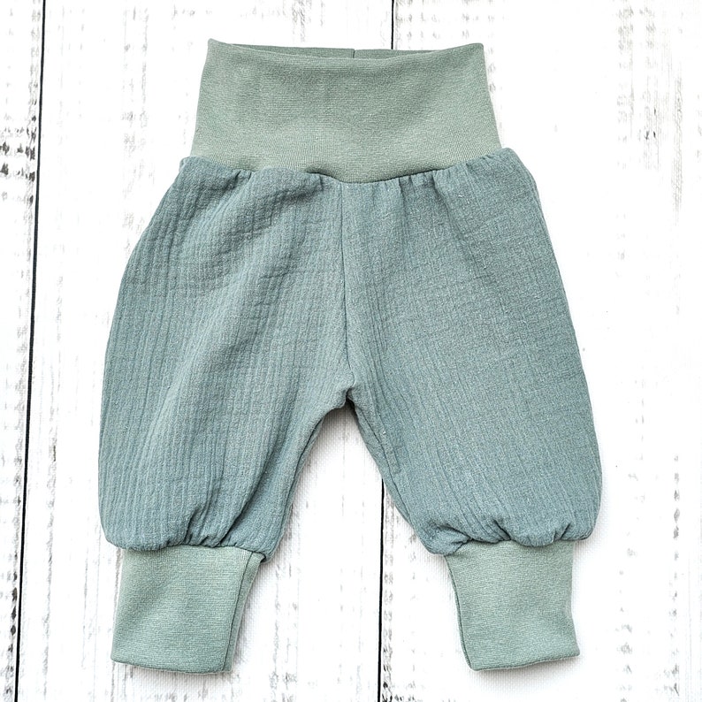 Pumphose Kurze Hose Musselin Mint Baby Kind Gr.56 Gr.116 Bild 2