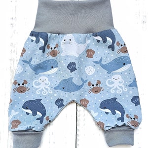 Pump pants baby pants pants baggy baby child whales gray size. 56 Size 98 image 3