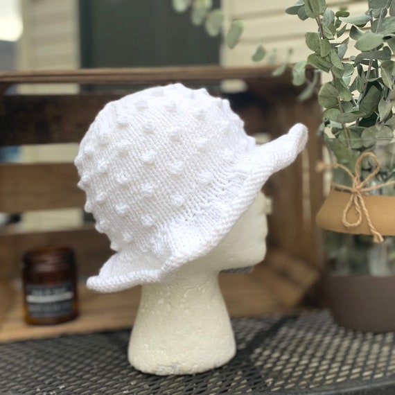 Bucket Hat with Embellishment White Boho Bucket Hat with Pins OS White Bucket Hat, Summer Sun Hat, Boho Hippie Hat, Handmade  main image 3