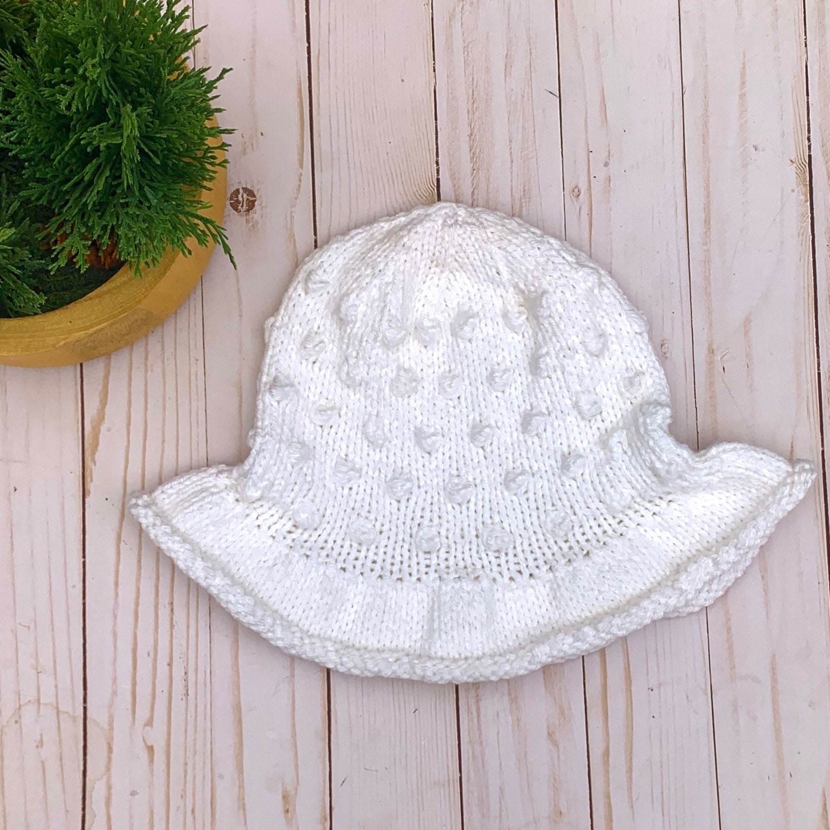 White Bucket Hat, Summer Sun Hat, Boho Hippie Hat, Handmade 