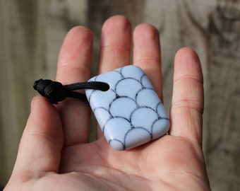Worry Stone, Pocket Pebble - Fish Scale Paper Micarta