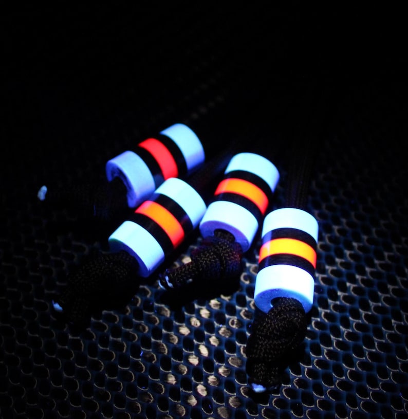 Lanyard Bead Halloween 2024 Zombie Carvex, Black Canvas Micarta, Red