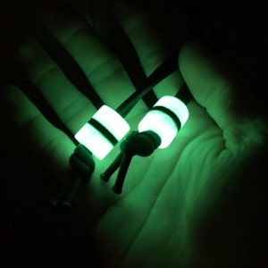 Sleutelkoordkralen - glow in the dark koolstofvezel - groen