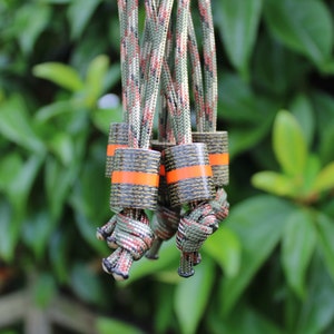 Lanyard Bead - Camouflage Canvas Micarta, Orange G10