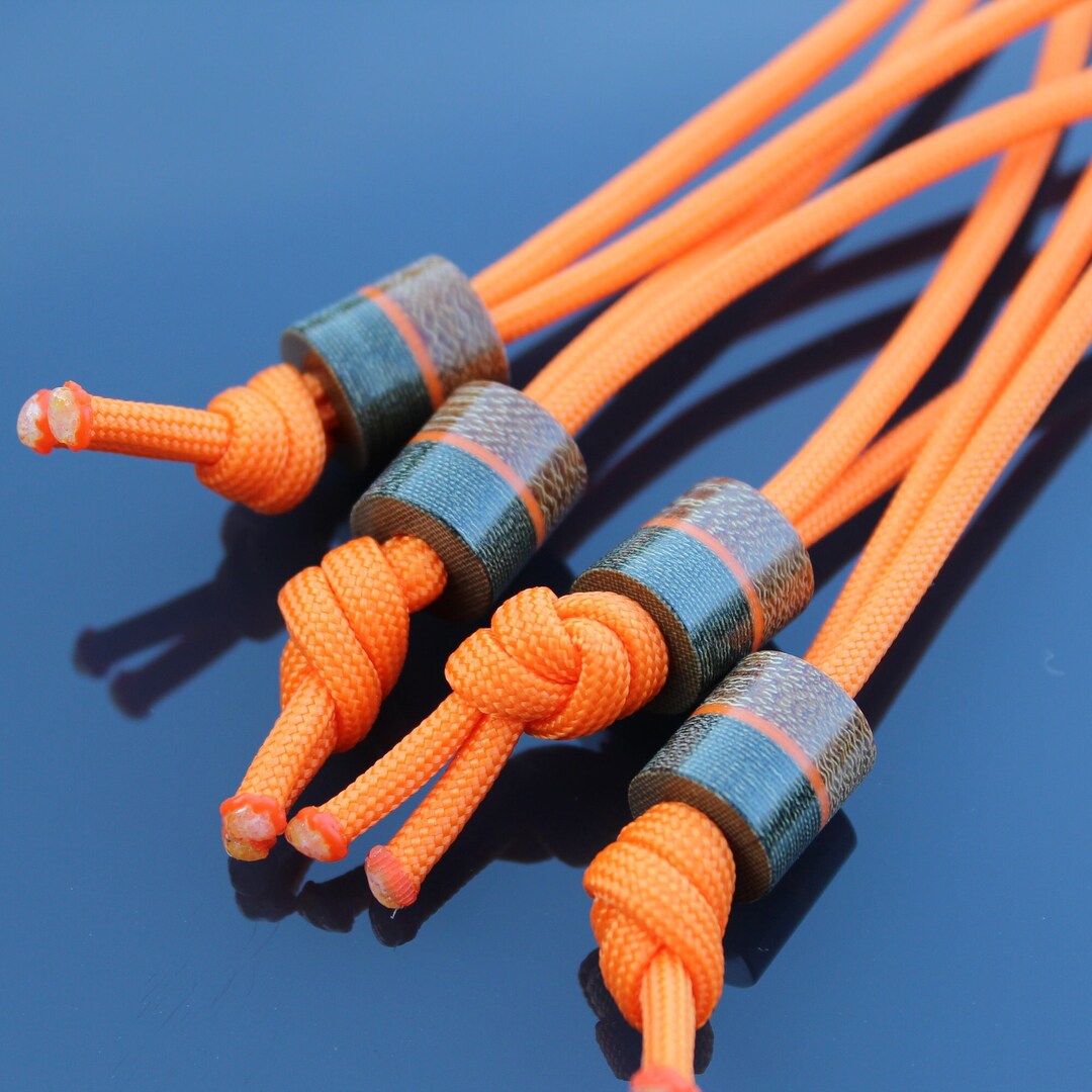 Lanyard Beads Canvas and Camouflage Micarta, Orange G10 Etsy
