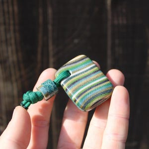 Worry Stone/Pocket Pebble - EDC, Every Day Carry - G-Carta, Turquoise Hessian Micarta.