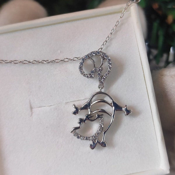 1/10 Ct Disney's Alice au Pays des Merveilles 'Cheshire Cat' Collier Or Blanc Sur Suspendu à une chaîne de 18 '', Joli Chat Collier à offrir à votre bien-aimé.