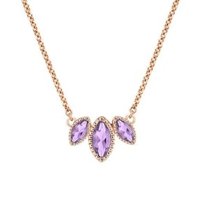 Rapunzel Necklace- Marquise cut Purple Amethyst Pendant- 14k Rose gold finish Princess Rapunzel Pendant Special Gift For Women- Gift For mum