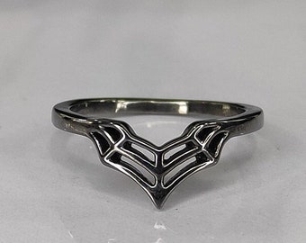 Spider Web Stackable Ring Black Gold Finish Ring, web Ring, gothic Jewel, spider jewelry, Spooky Jewellery, bridal ring promise ring for her