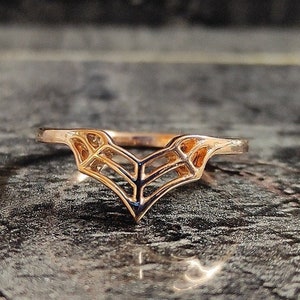 Spider Web Stackable Ring 14K Rose Gold Ring, web Ring, gothic Jewel, spider jewelry, Spooky Jewellery, bridal ring, promise ring for her