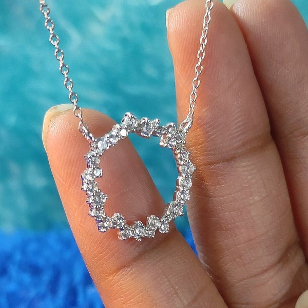 Legend of the Blue Sea Sim Cheong's White Diamond Necklace 925 sterling Silver K-Drama Pendant, Minimalist Necklace, Dainty Pendant Necklace