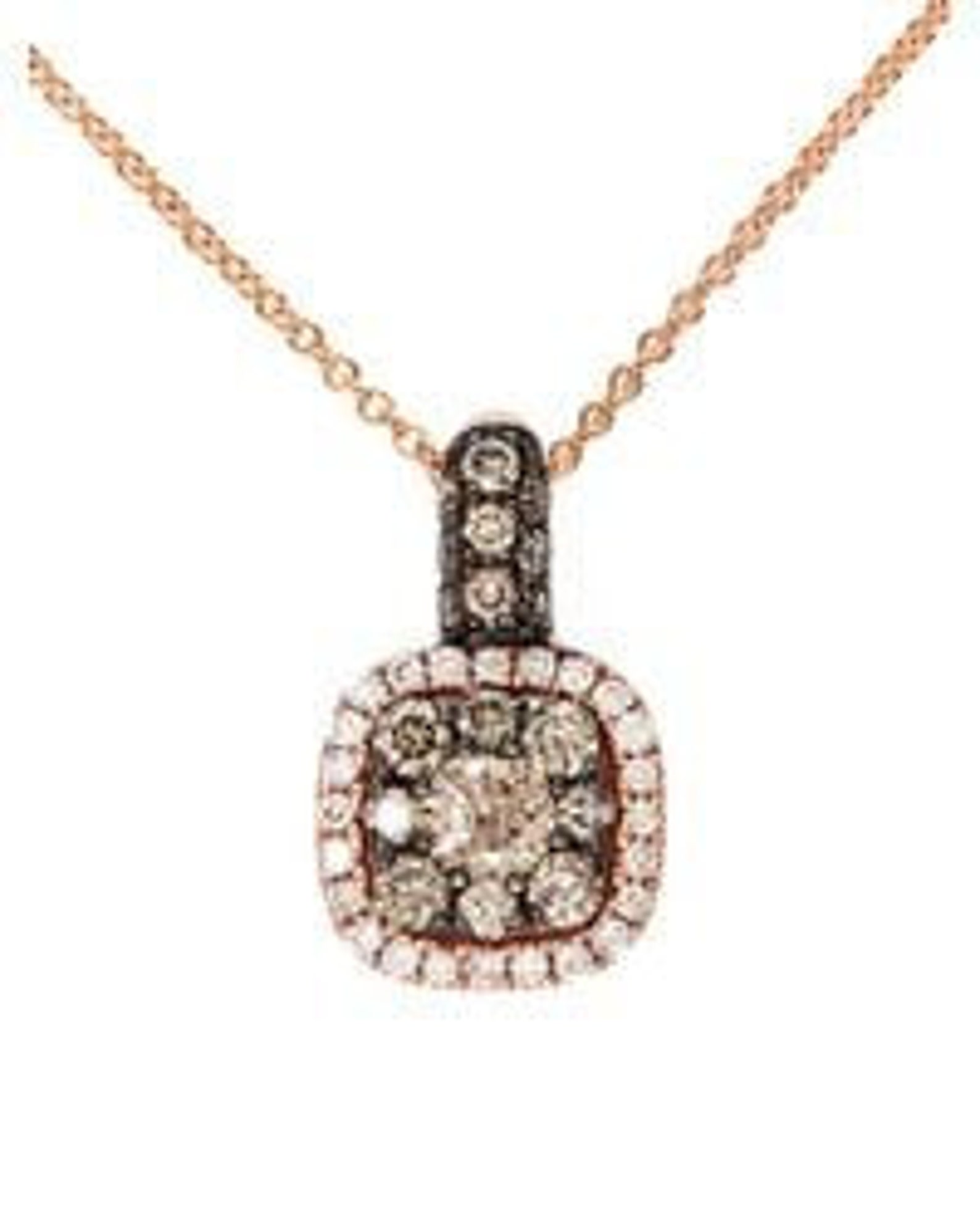 1/2 Ct Chocolate Diamond Necklace / 14k Rose Gold Over Etsy