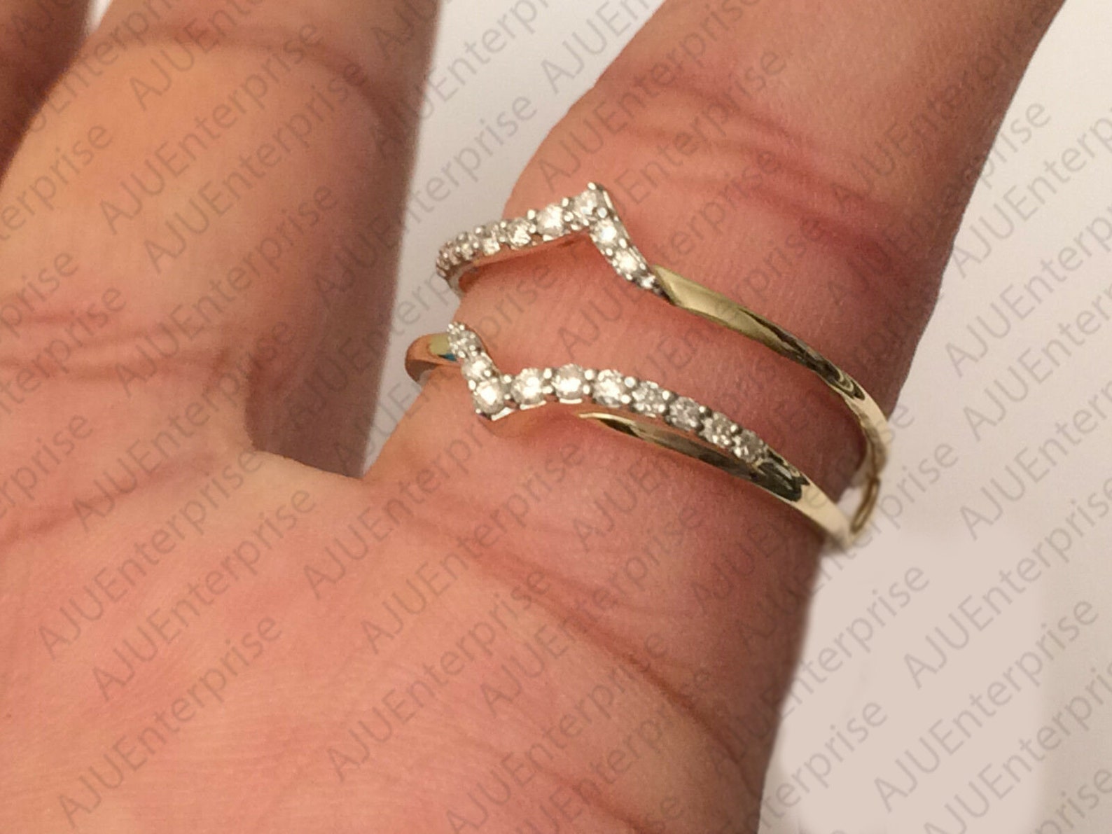 Moissanite Diamond 0.21Ct Ring Enhancer and Wrap Ring Guard Etsy