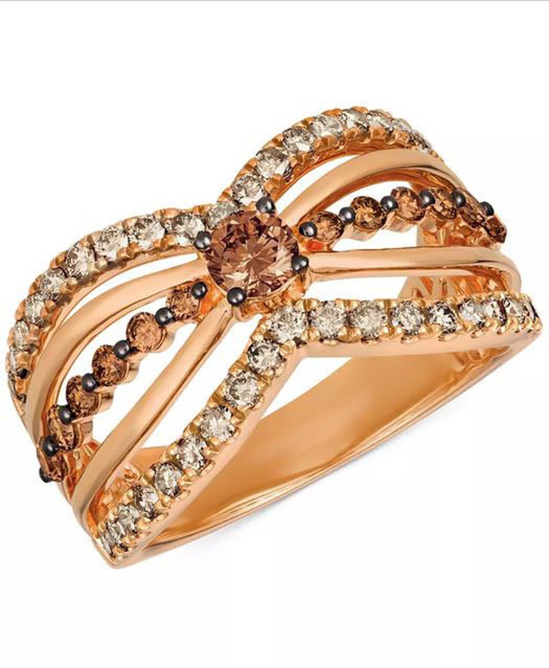 Round Cut Chocolate Diamond Wedding Engagement Band Ring 14K Etsy