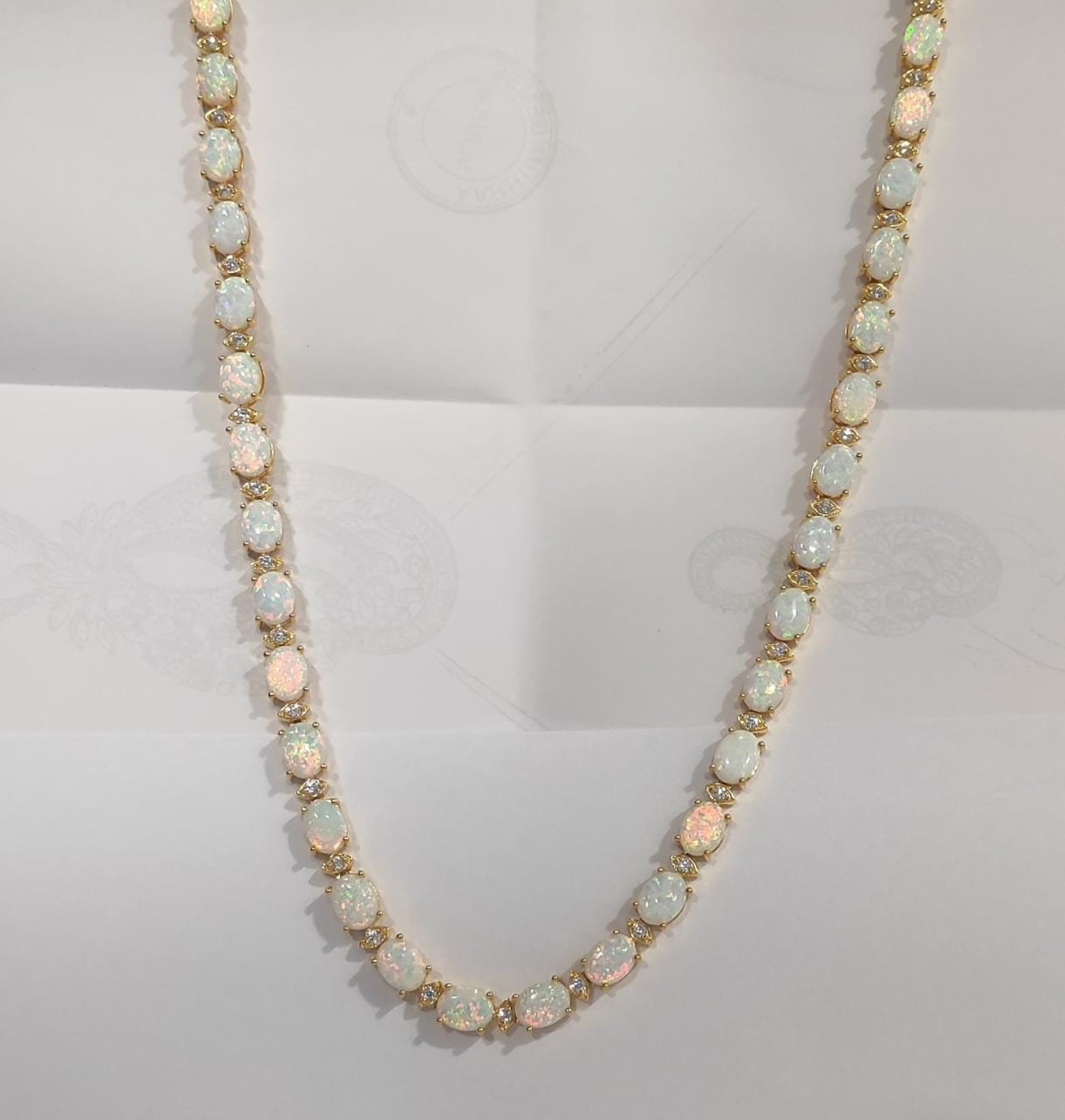 Handgemachte Opal Tennis Halskette 925 Sterling Silber Etsy.de