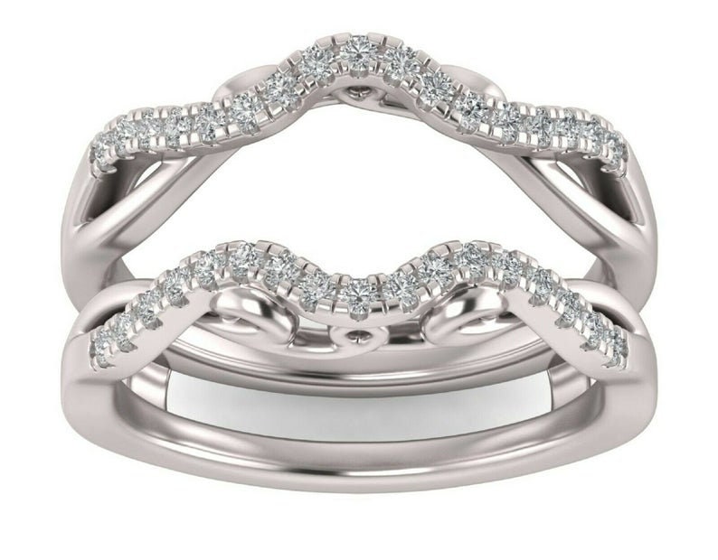 Enhancer Wrap Engagement Band Ring 0.90ct Round Cut Simulated Etsy