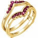 0.30ct Round Cut Red Ruby Solitaire Enhancer Guard Ring in Solid Silver ...
