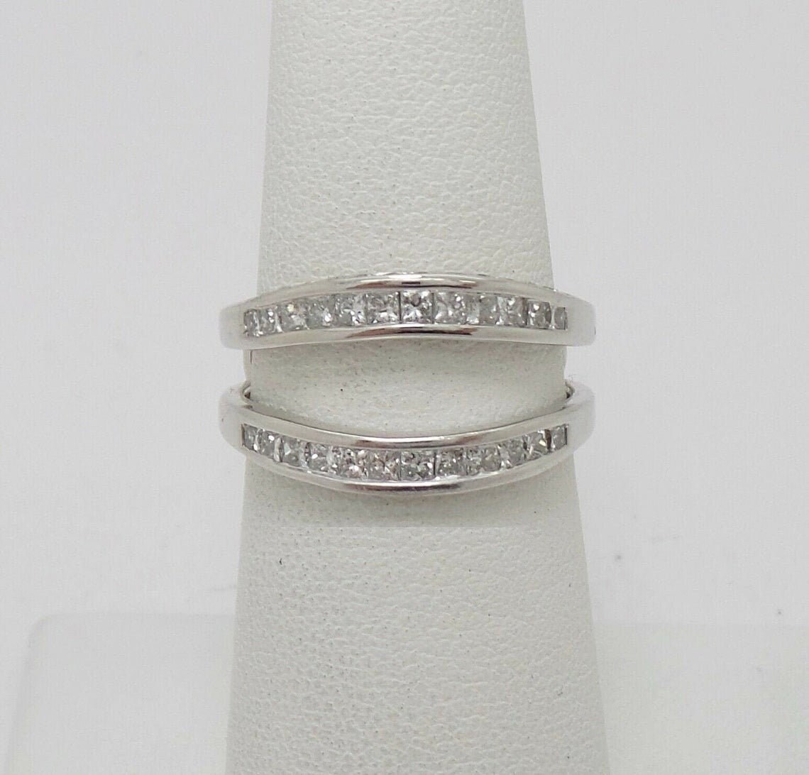 0.75 Ct Princess Cut Diamond Enhancer Guard Wrap Band Ring 14K - Etsy