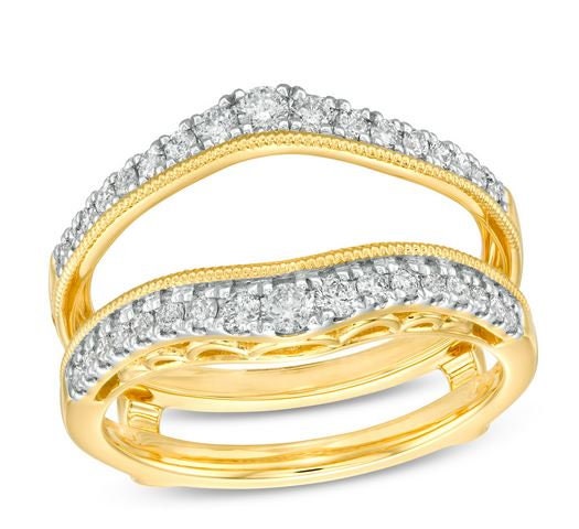 American Jewelry 14k Yellow Gold .33ctw Diamond Open Wrap Ring Guard (Size  7)