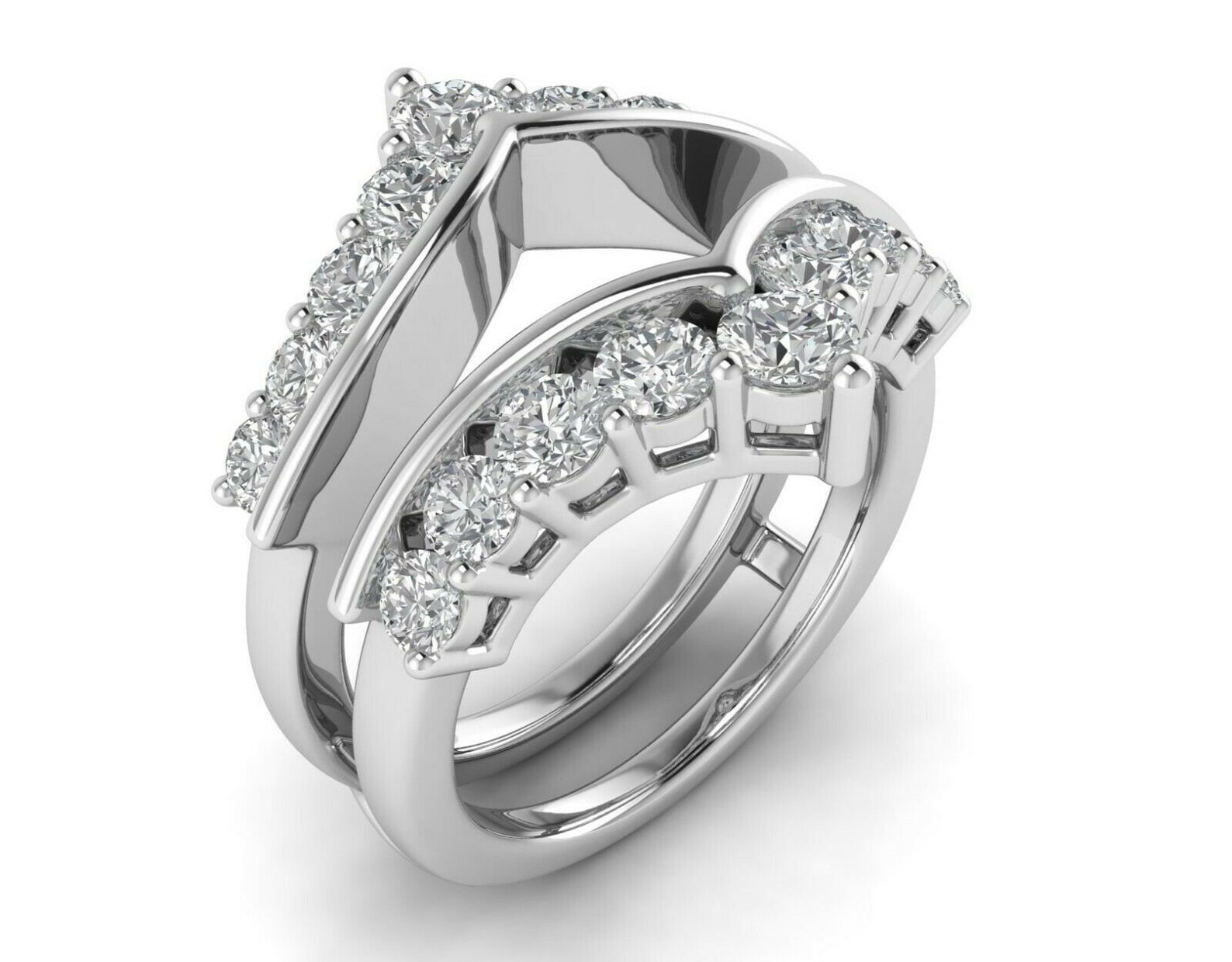 2.12 CT Enhancer Ring Jacket Colourless Moissanite Diamond Etsy