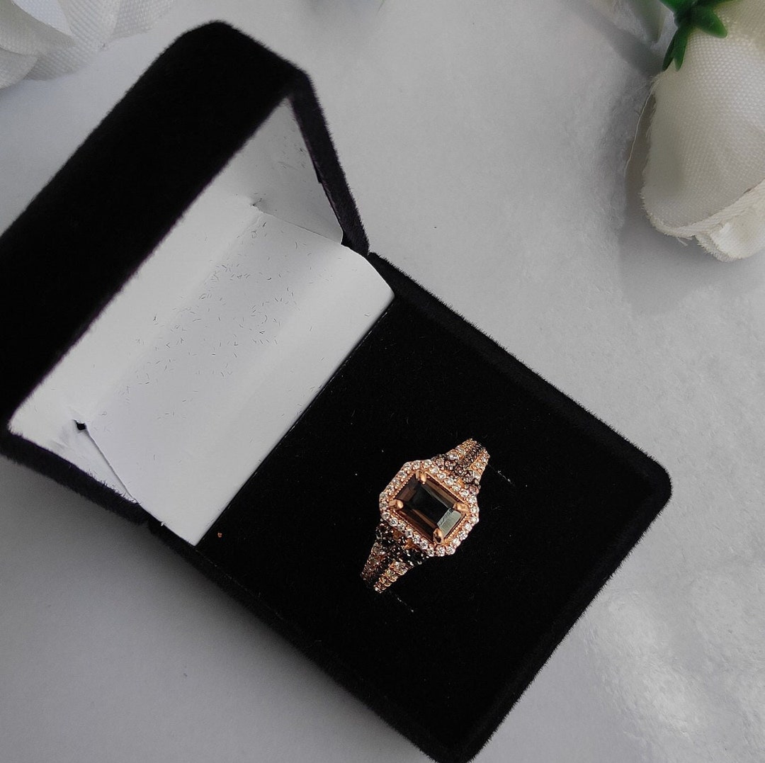 3/4 Ct Radiant Cut Champagne Diamond Engagement Ring Vintage 14k Rose ...