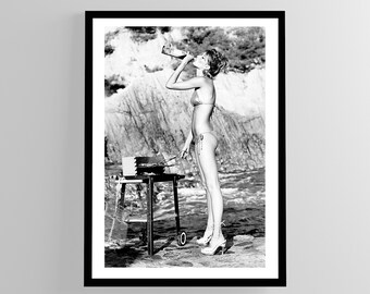 Ellen von Unwerth, Gisele Bündchen, Saint Tropez 2004 Poster Print & Frame - High Quality Poster Print - Black Frame