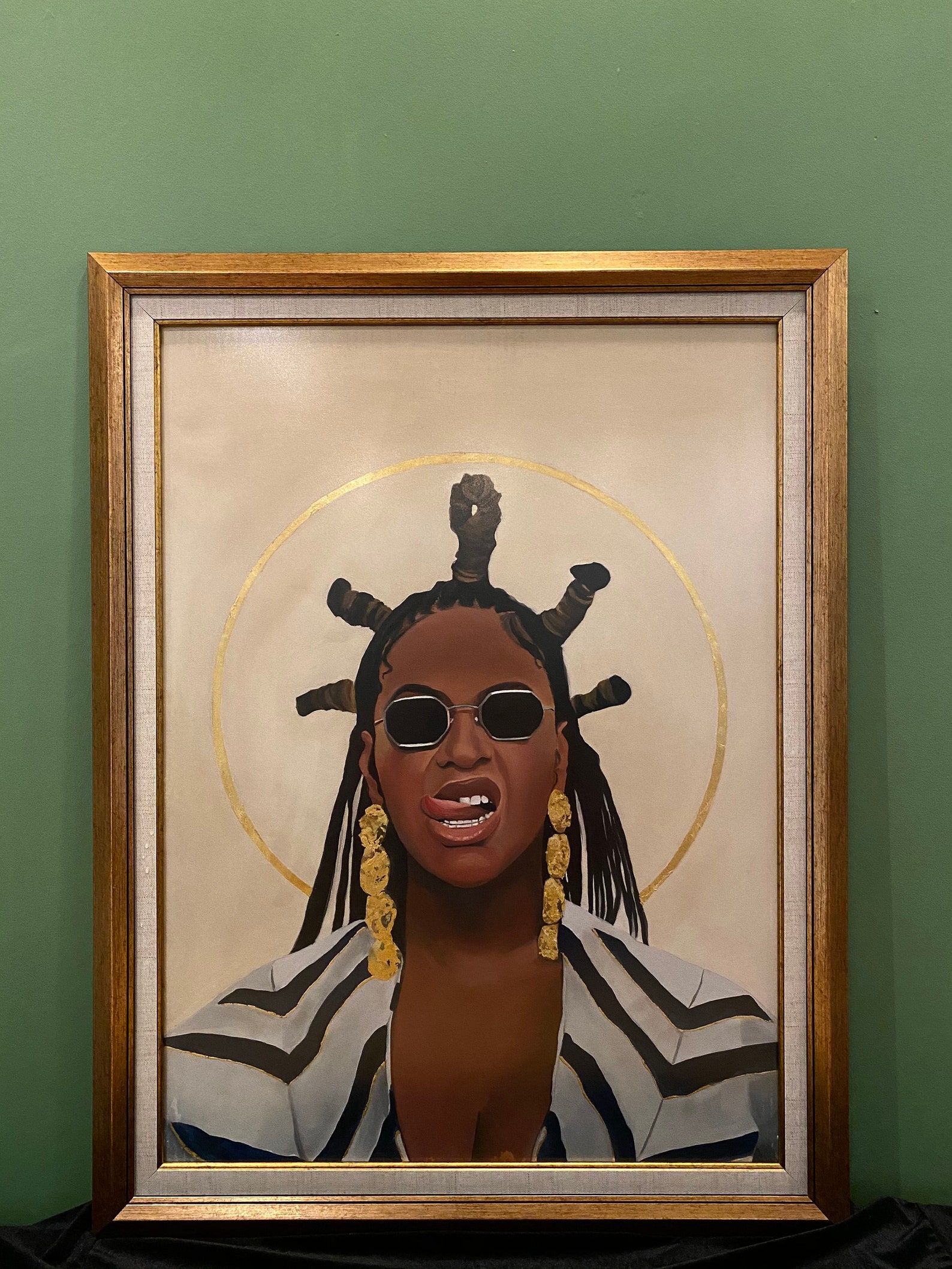 Beyonce Oil Paint with Real Gold Etsy
