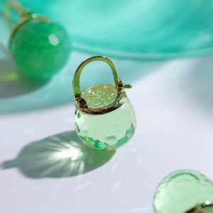 Mint Green Dangle Earrings, Peridot Austrian Crystal Ball,  Sparkly Sphere Gold Lever Back Earrings, August Birthstone Jewelry for Women