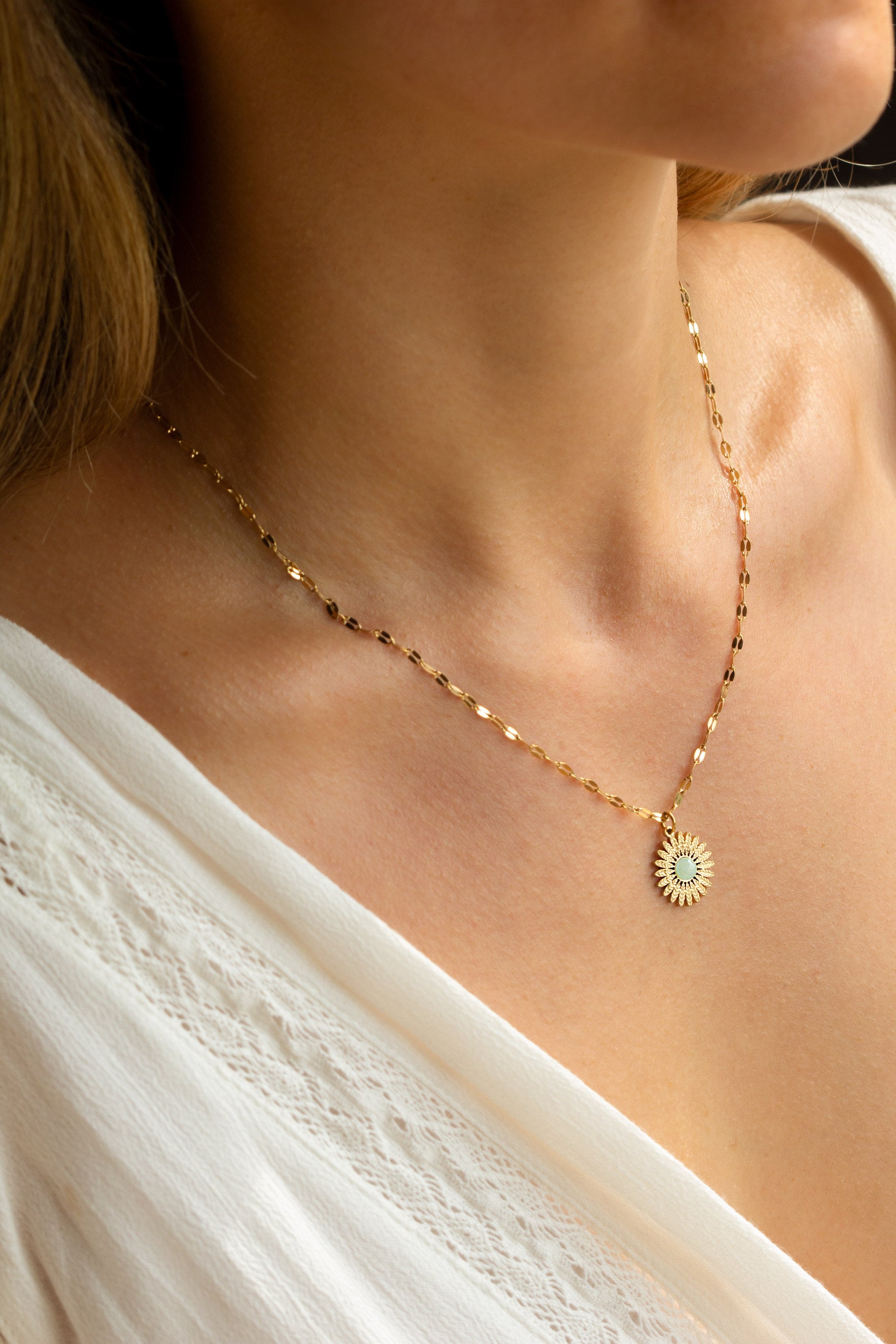 Gold Sunflower Necklace Sunflower Pendant Necklace Flower Charm Necklace Floral Necklace for Women Necklace Gift Etsy