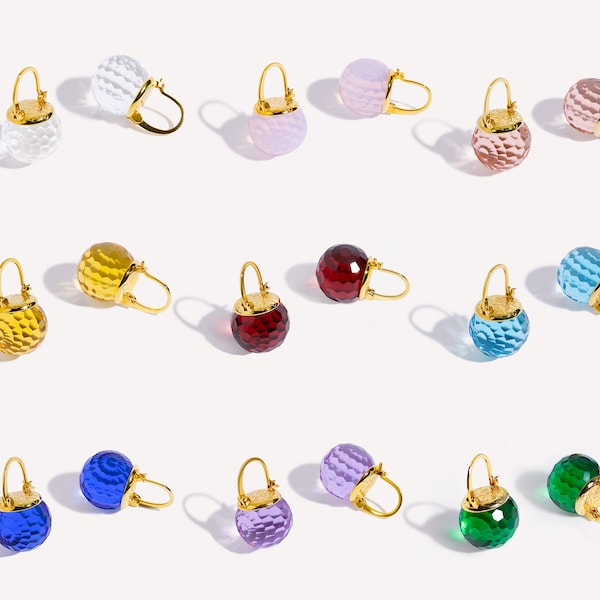 Austrian Crystal Earrings for Women, Elegant Bridal Swarovski Crystal Dangle, Gold Lever Back Earrings in Various Colors