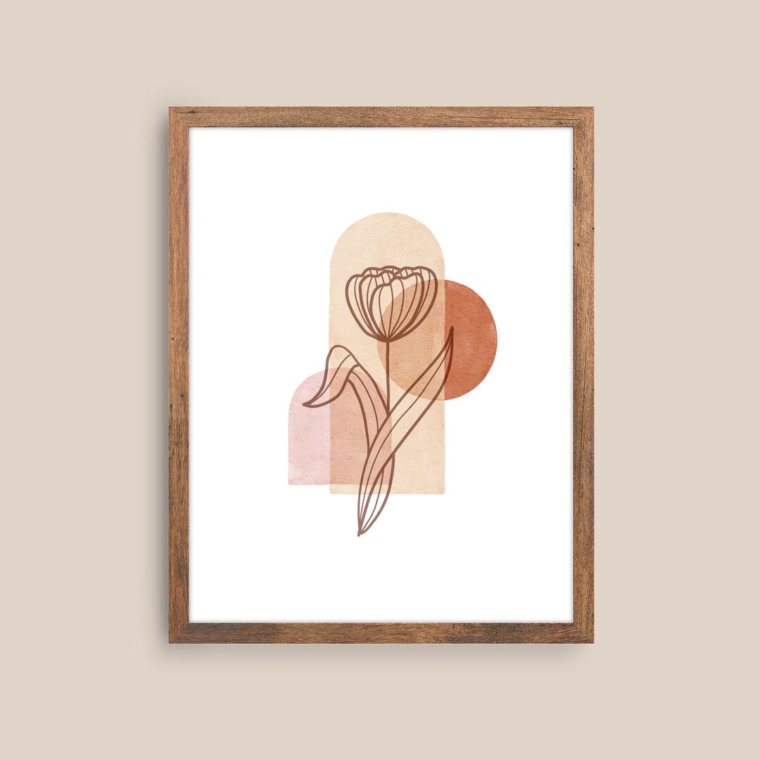 Boho Flower Art Print, Plant Printable Wall Art, Wall Art for Home ...