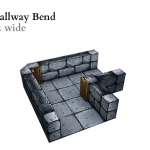 Printable Dungeon Tiles: 2-tile-wide Hallway Modules - Etsy