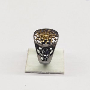 Chevalière noire pour homme Ronak Jaipur en argent • Bague pour homme noire • Grosse bague • Bague unisexe tendance • Cadeau d&#39;anniversaire pour lui • Anniversaire