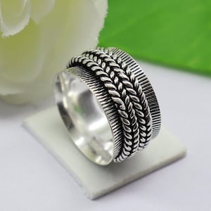 christmas giftSpinner Ring,925 Sterling Silver ring,Anxiety Ring,Hammered Ring, Spinning Ring, Designer Ring, Handmade Jewelry, Gift For her