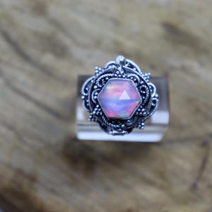 Moonstone Pill Box Ring: Oxidized Sterling Silver Gemstone Jewelry