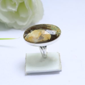 Ocean Jasper Silver Ring. Handmade Silver Ring. Jasper Silver Ring. Boho Jasper Silver Ring. Silver Handmade Ring. Wedding Gift Ring.