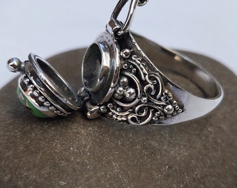 Mother Day Gift, Locket Ring , Sterling 925 Silver Ring