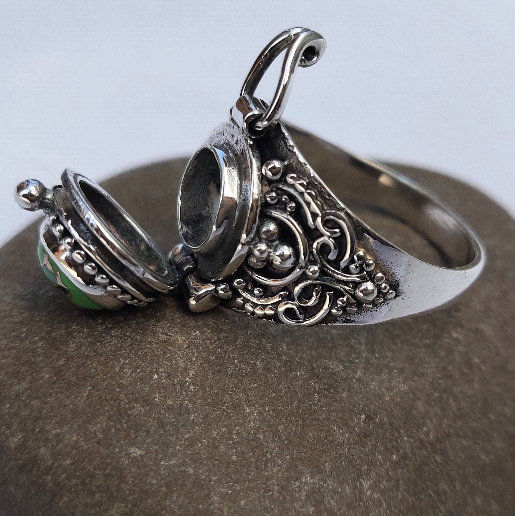 沸騰ブラドン Mother Ring Silver 925 Sterling , Ring Locket Gift, Day アクセサリー