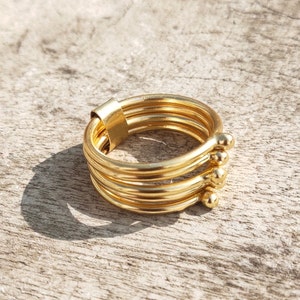 christmas gift925 Sterling Silver Ring.Beautiful gold plated ring ,Multi Layer  Wire Ring Handmade Jewelry,