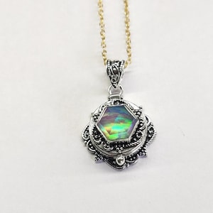 Poison Pendent,925 Sterling Silver ,Aurora Opal Poison Pendent,Handmade Jewelry,mall box Pendent,locket necklace,gift for her/pill box