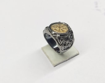 Mens 925 Silver Rings,Stainless Steel Signet Rings,Rings for men,Silver Streetwear Jewellery,Unisex Rings,Handmade Mythical Gift,,