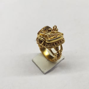 Butterfly Locket Ring, Skeleton Ring, 925 sterling silver ring, Handmade Gemstone Ring, Boho Gift for Her, gold rhodium Ring, small box ring