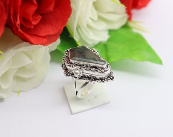 Moss agate Coffin Poison Ring , 925 Silver Ring,Compartment Poison Box Ring,Handmade Poison Ring ,locket ring, Gift for Her,