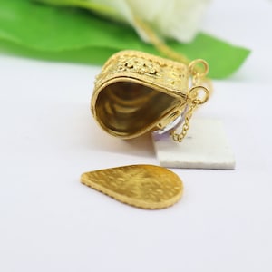 Poison Pendant,925 Sterling Silver Pendant,locket necklace,Secret Message Pendant,gold plated Pendant,Pill Box Handmade Pendant,Gift for Her imagem 3