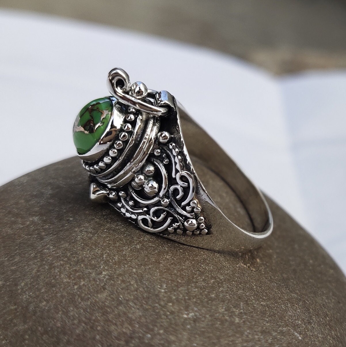 Mother Day Gift, Locket Ring , Sterling 925 Silver Ring